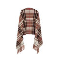 Suéter feminino Tassel Plaid Poncho Jacquard Xale